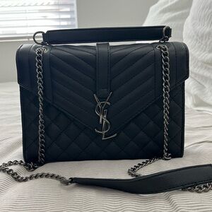 Faux ysl all black purse